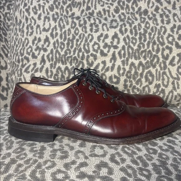 Johnston & Murphy Heritage Oxblood brown leather oxfords made in USA men’s 11.5